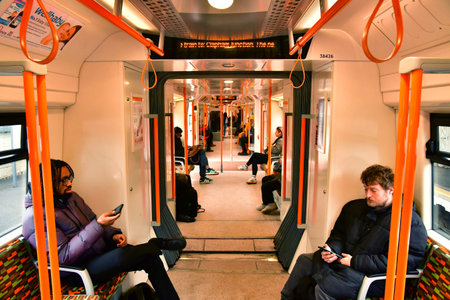 London; England - February 20 2025: Overground Gospel Oak stationのeditorial素材