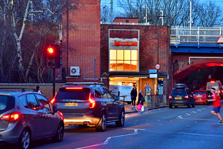 London; England - February 20 2025: Overground Gospel Oak stationのeditorial素材