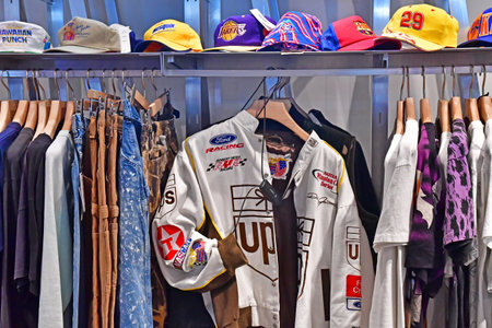 London; England - February 20 2025: cloth shop in the Oxford streetのeditorial素材