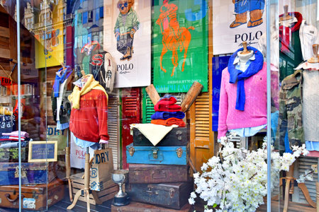 London; England - February 20 2025: cloth shop in the Oxford streetのeditorial素材