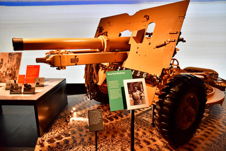 London; England - February 20 2025: a 25 pounder gun in the Imperial War Museumのeditorial素材