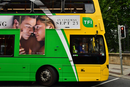 Dublin, Ireland - September 15 2022: bus in the picturesque city centerのeditorial素材