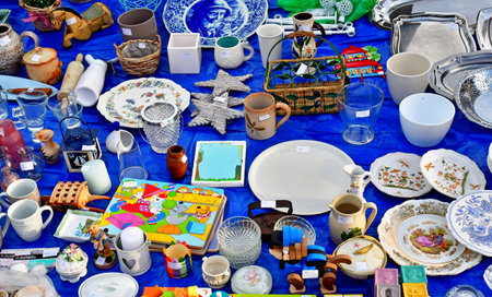 Wissant; France - May 10 2024: the bric a brac market