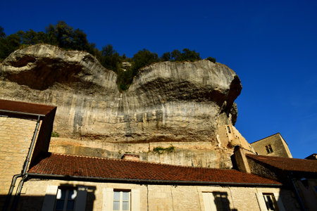 Les Eyzies; France - October 7 2023: the picturesque old villageのeditorial素材