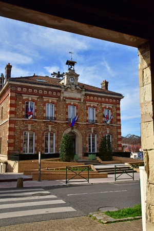 Noisy le Roi; France - March 27 2023: the picturesque city hallのeditorial素材