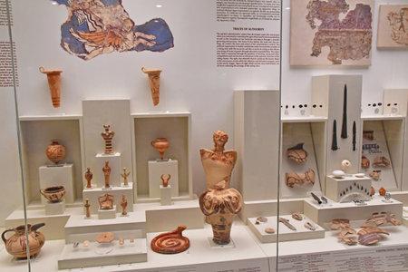 Mycenae; Greece - August 30 2022: museum of the archaeological siteのeditorial素材