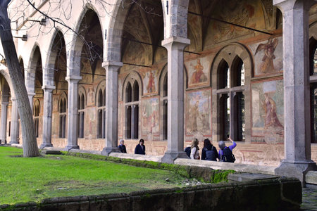 Naples, Italy - March 6 2025: the religious complex of Santa Chiaraのeditorial素材