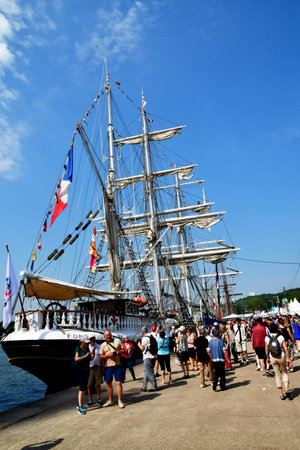 Rouen, France - June 13 2023: the Belem in the Armada de Rouen