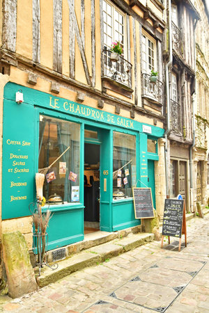 Le Mans; France - May 29 2025: restaurant in the picturesque old city