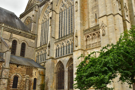Le Mans; France - May 29 2025: the Saint Julien cathedral