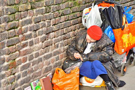 London; England - February 20 2025: homeless person in the Camden districtのeditorial素材