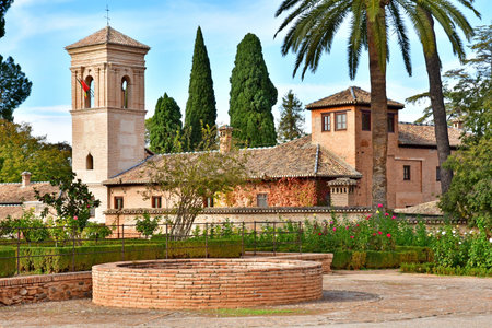 Granada, Spain - November 2 2025: the covent of Saint Francis palace in the Alhambra palaceのeditorial素材