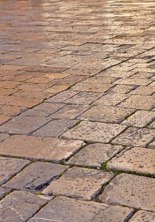 Tarragona, Spain - November 2 2025: paved streetの写真素材