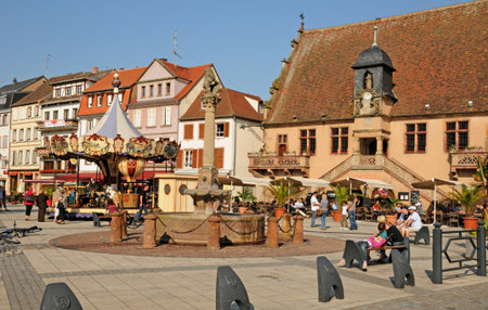 Molsheim, France - August 18 2016: the cityのeditorial素材