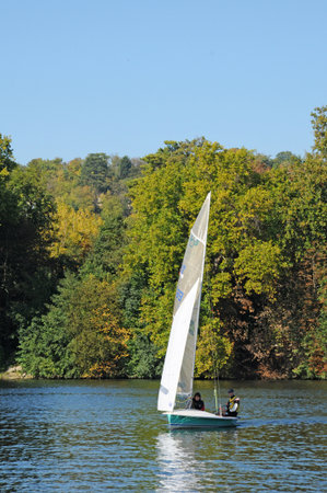 Les Mureaux, France - August 18, 2016: the Seine riversideのeditorial素材