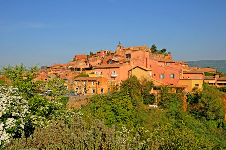 Roussillon, France - August 18, 2016: the picturesque village in Luberonのeditorial素材