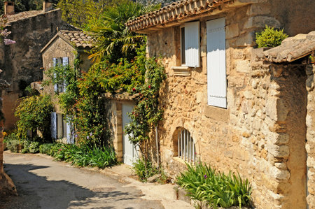 Oppede, France - August 18 2016: the picturesque villageのeditorial素材