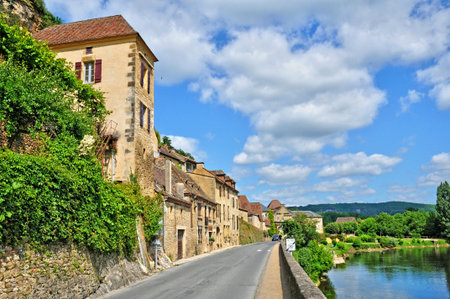 Beynac-et-Cazenac, France - August 18, 2016: the historical old villageのeditorial素材