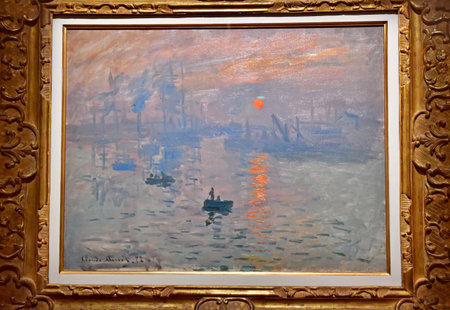 Paris; France - July 17 2025: impression of rising sun 1872 by Claude Monet in the Marmottan Museum of Monetのeditorial素材