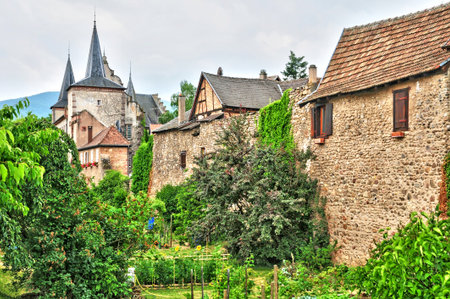 Kintzheim, France - August 18 2016: the picturesque villageのeditorial素材