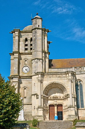 Montjavoult, France - August 18 2016: the Saint Martin churchのeditorial素材
