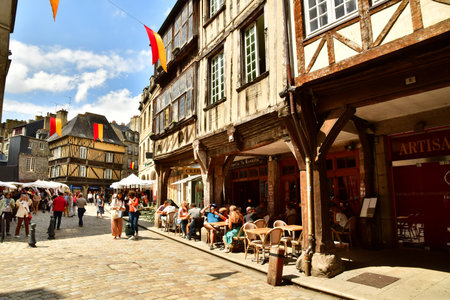 Dinan; France - July 28 2025: the picturesque walled cityのeditorial素材