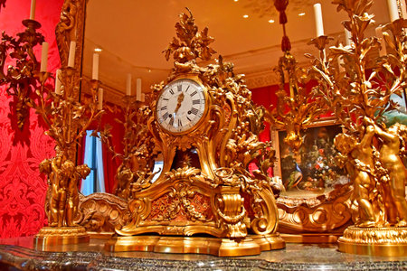 London; England - June 29 2025: clock in the Wallace Collection
