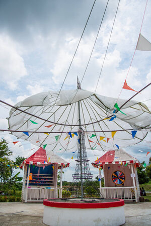 The temple festival in the country of Thailand.の写真素材