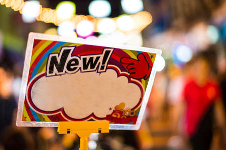 Price tag on the product in night maket.の写真素材