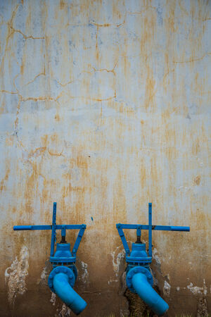 Dam of large water storage tanks foe background. Valveの写真素材