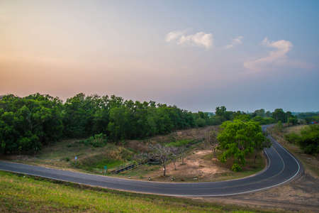 The road on the mountain in the country of Thailand の写真素材