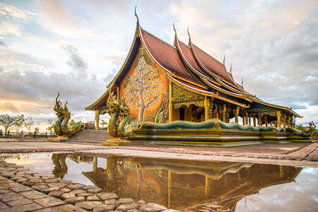 Buddhist temple in the Northeast of Thailand,の写真素材