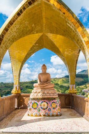 Buddha in the temple on the mountain.の写真素材