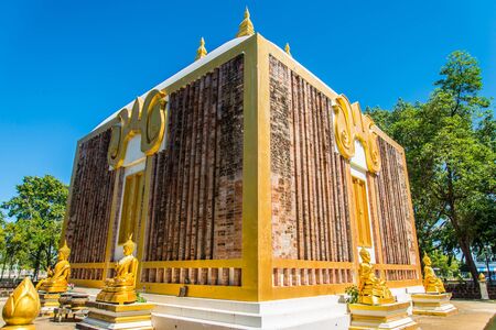 The golden pagoda in the temple of Thailand.の写真素材