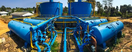 Water treatment plants of the Waterworks in Thailand.の写真素材