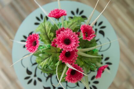 Flowers used to decorate on a tableの写真素材