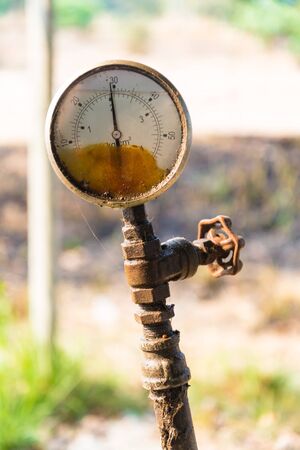 Pressure Guage in Water Processing Plant.の写真素材