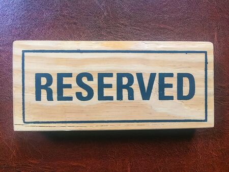 Signs Reservation on the table in the restaurant.の写真素材