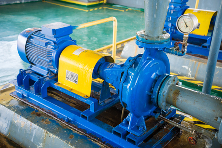 Pump motor in Water Treatment Plant of Thailand.のeditorial素材