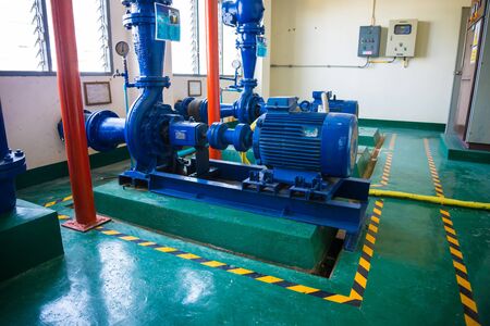 Pump motor in Water Treatment Plant of Thailand.のeditorial素材