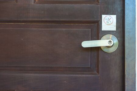Lock and the wooden door, safetyの写真素材