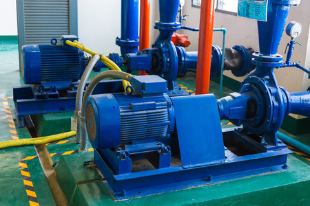 Pump motor in Water Treatment Plant of Thailand.のeditorial素材