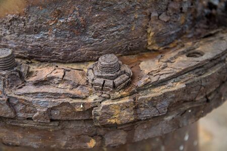 Steel pipes for water supply rust corrosion. bolt rust.の写真素材