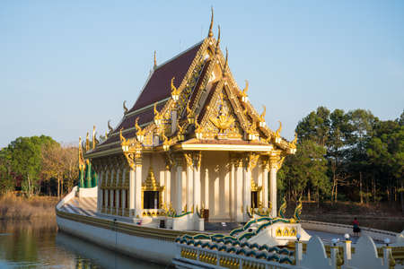Beautiful temple in the Northeast of Thailand, Wat Sa Prasan Suk, Ubon Ratchathani, Thailand.のeditorial素材