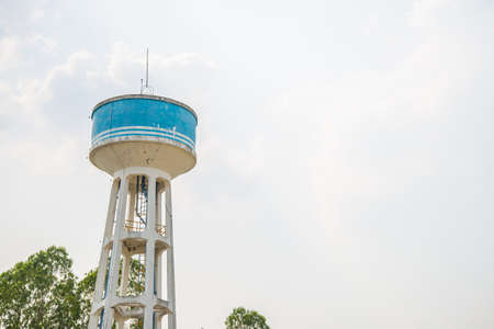Tank of Water Treatment Plant Water and blue sky background.の写真素材