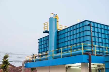 Water treatment process and Water treatment plants, Tank towerの写真素材