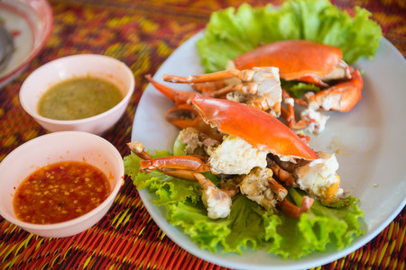 Boiled crab fresh and hot - delicous appetizerの写真素材