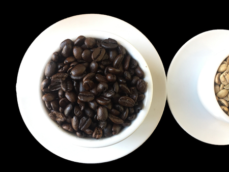 Coffee beans in a cup for decoration.の写真素材