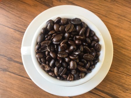 Coffee beans in a cup for decoration.の写真素材