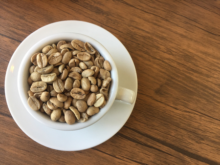 Coffee beans in a cup for decoration.の写真素材